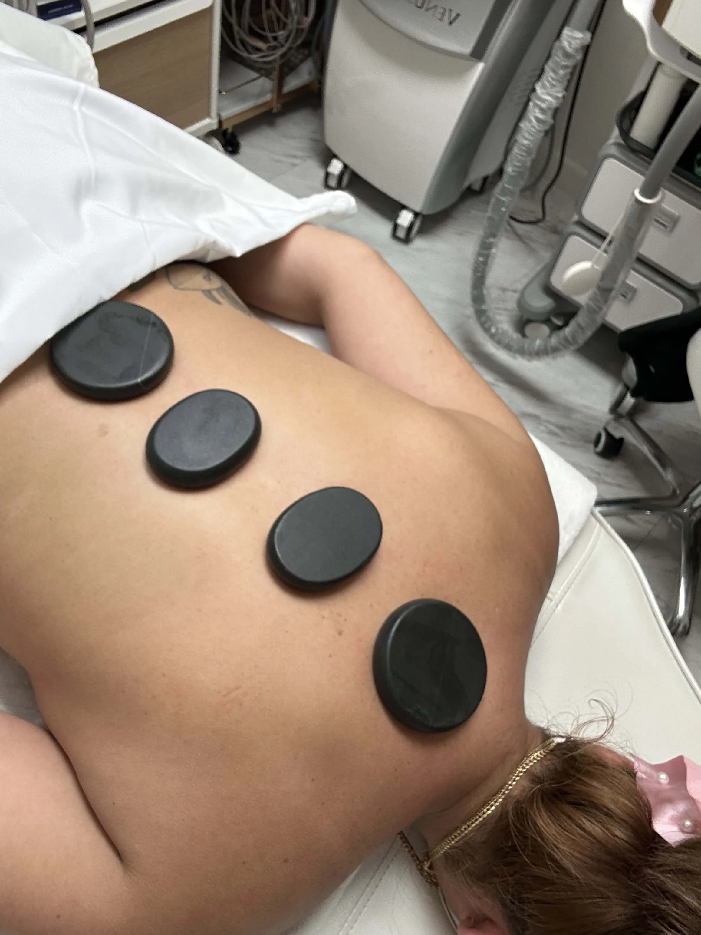 Hot stone massage detail